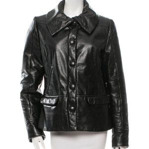 Costume National Leather Collared Jacket Size Medium US 8